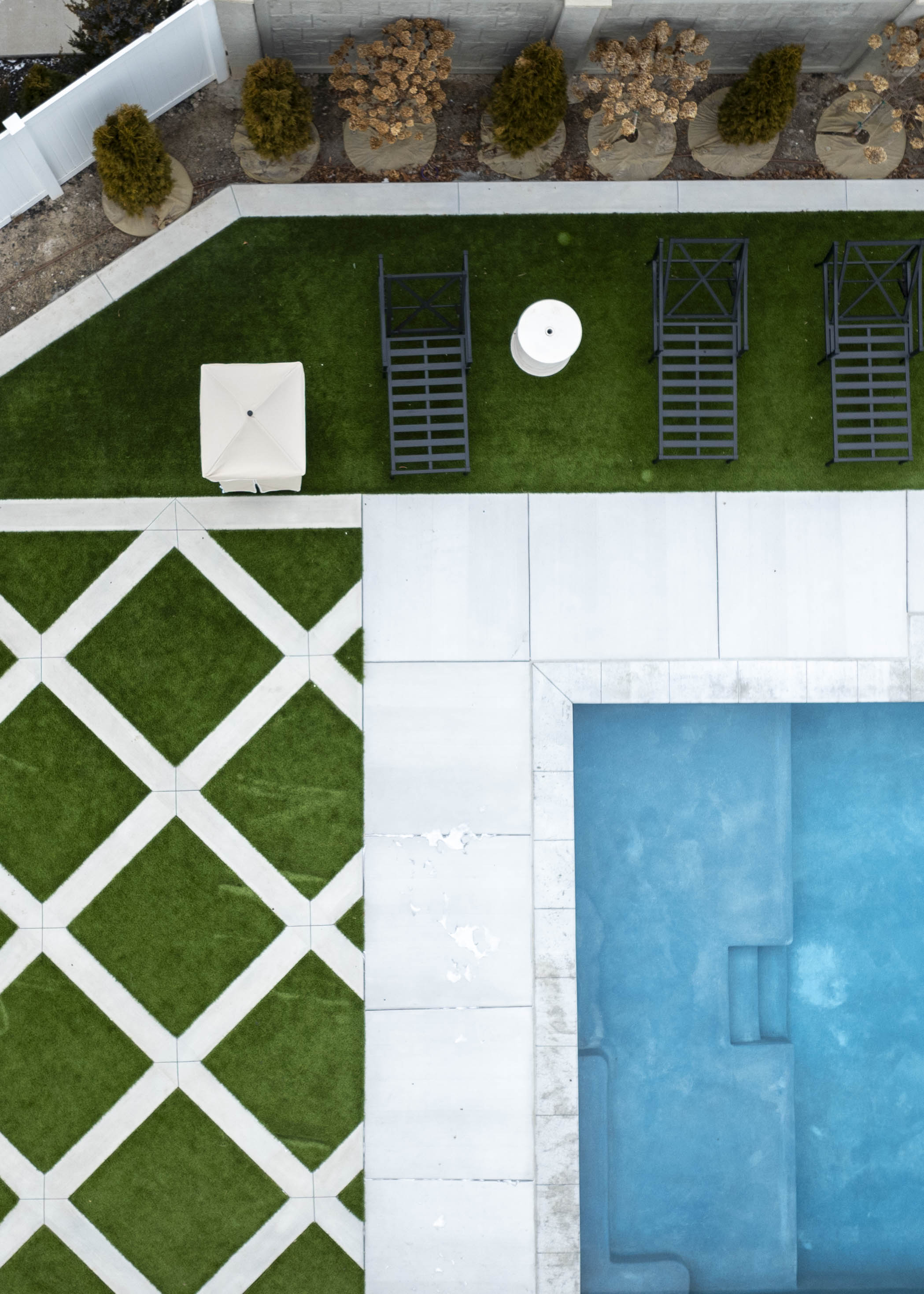 landscaped, refinished pool